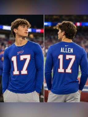 🆕 Nike Josh Allen #17 Buffalo Bills Long Sleeve T-Shirt NWT Youth Large (14/16)